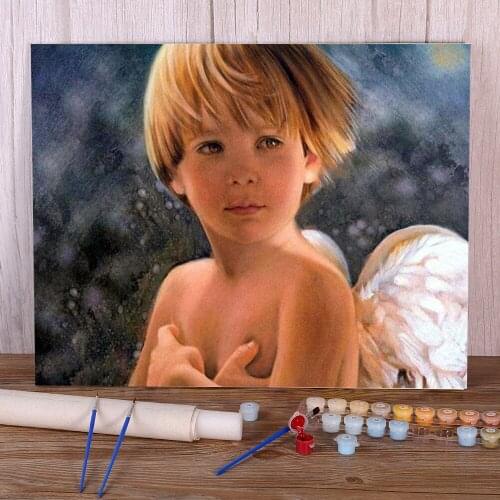 Angel Girl Paint By Numbers Kit Acrylic Paints 50*70 Oil Painting New Design For Adults For Wholesale