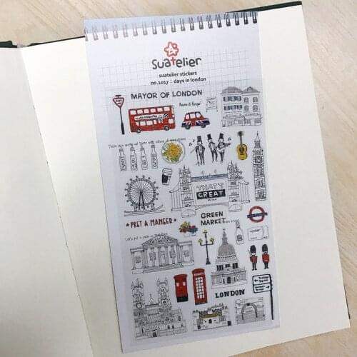 Korea Sonia Scrapbooking Sticker Holidays In London Stationery DIY PVC Craft Decoration Home Supplies Suatelier Stickers
