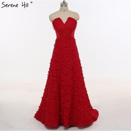 2020 New Design Illusion Corset Red Evening Dresses Sweetheart Beaded Tassels A-line Party Gown Arabic BLA6286