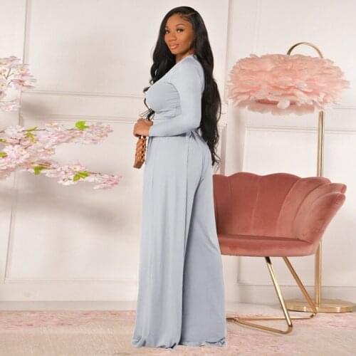 TNNAOFF New Popular Loose Two Piece Tracksuits Women Set Long Sleeve T Shirt Fashion Wide Leg Pants Lounge Wear Matching Sets