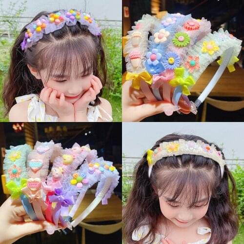 New Cute Flower Hair Band for Girls Child Hair Clip Handmade Strawberry Hairbands Birthday Gifts Headwear Hair Accessories JA189