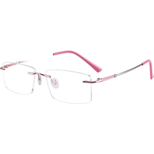 Colorful Rectangular Men and Women Rimless Memory Metal Prescription Eyeglasses Frame For Optical Lenses Myopia Presbyopia