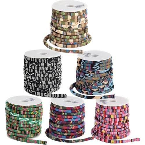 9 Color 10yards/roll Ethnic Cord Polyester Cords thread for jewelry making DIY Bracelet Jewelry Findings Accessories,7x5mm F60