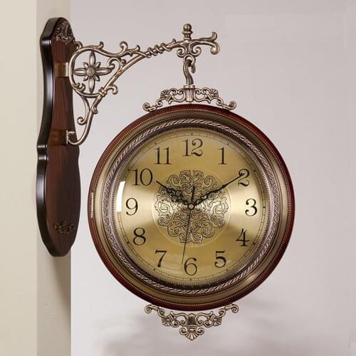 Hot Uxury Metal Wall Clocks European Style Large Household Wall Clock Premium Quartz Clock Home Decoration Gift