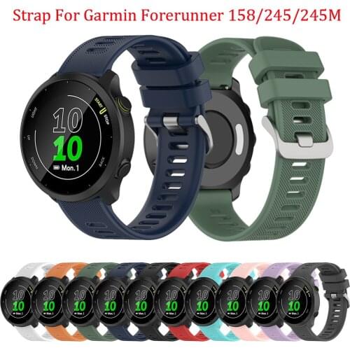 Watch Strap For Garmin Forerunner 158/245/245M/Vivoactive 3 Silicone Wristband Strap For GHuawei Watch GT2 42mm replace Bracelet