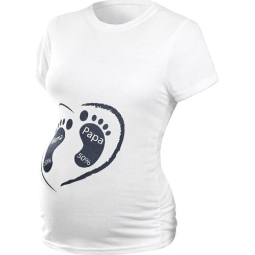 Pregnant women short-sleeved cartoon print small ankle shirt T-shirt pregnant women clothes high pregnancy