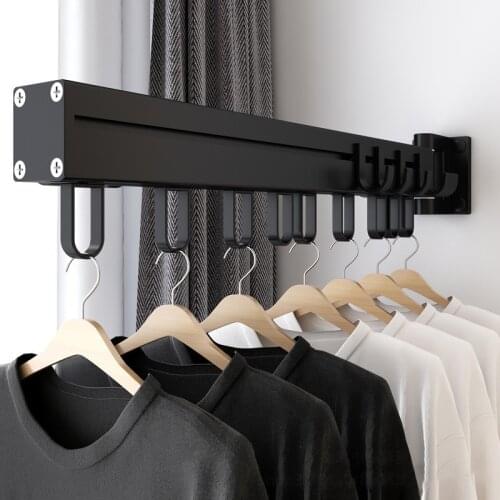 Foldable Drying Rack Wall Mounted Telescopic Clothes Rack Indoor And Outdoor Simple Clothes Hanger Clothes Hook Clothesline