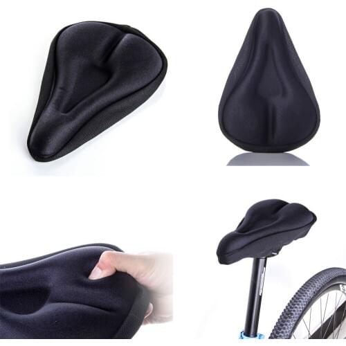 SODIAL(R) BIKE BICYCLE EXTRA COMFORT SOFT GEL SEAT SADDLE CUSHION COVER - BLACK