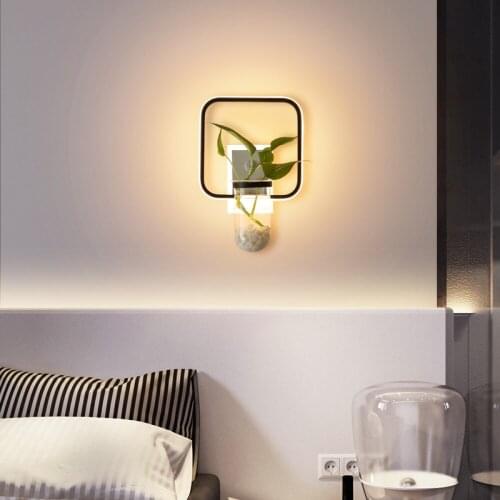 Modern Led Wall Lamp European-style Interior Plant Decoration Bedside Lamp Hotel Room Staircase Corridor Wall Reading Lamp