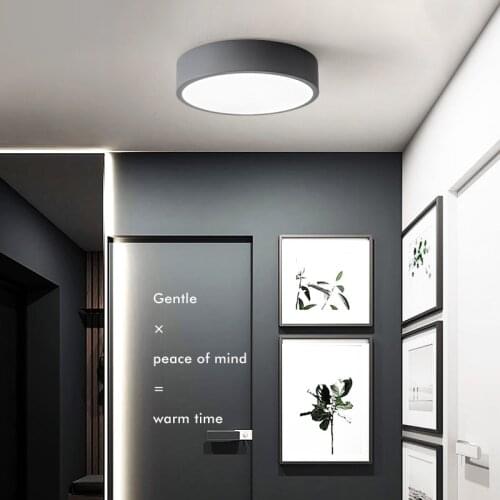 Nordic Balcony Led Chandeliers Round Aisle Corridor Small Entrance Lights Simple Lanyard Black Gray White Green Lustre Luminaire