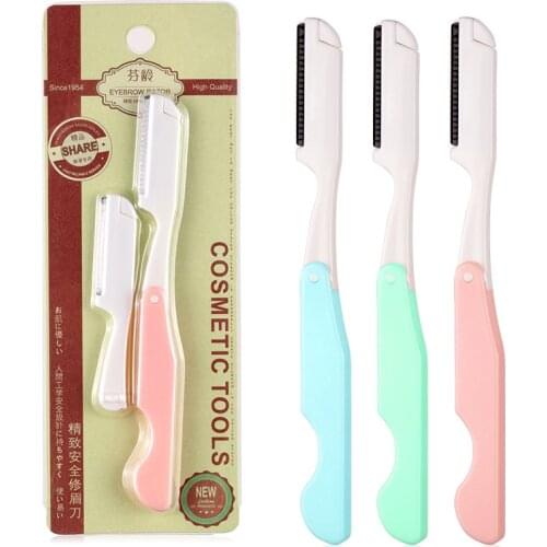 1set Eyebrow Trimmer Foldable replaceable cutter head Hair Remover Facial Razor Blades Shaver Sharp Portable Set Makeup Tool Kit