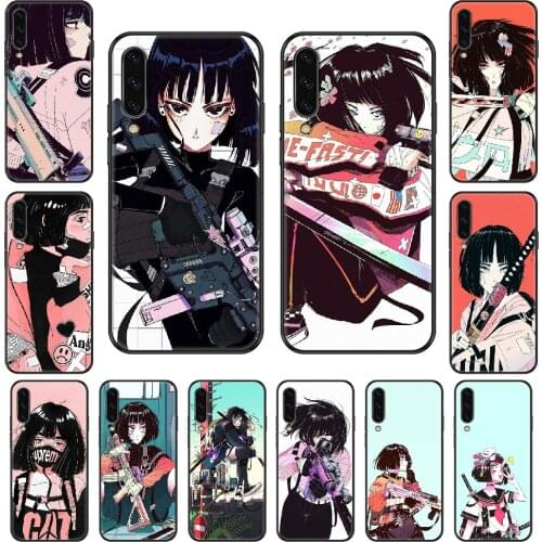 Anime Girl Vinne Art Phone case For Samsung Galaxy A 3 5 8 9 10 20 30 40 50 70 E S Plus 2016 2017 2018 2019 black fashion Etui