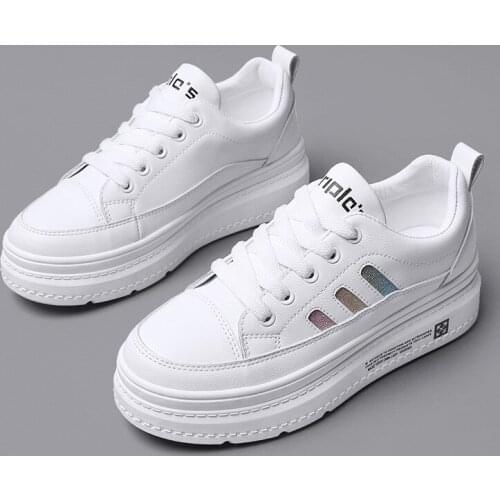 2020 Pu Leather Fashion Lace-up Women Sneakers Platform running flat Women Casual Shoes Printed summer Women Loafers Shoes