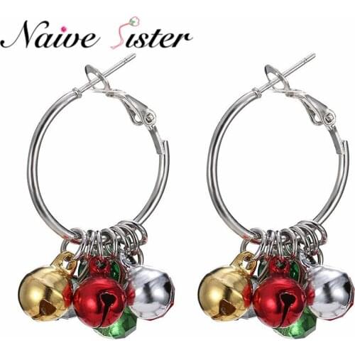 Bells Drop Earrings For Women Fashion Christmas Jewelry Dangle Hoop Earing Cute Girls Gift 2018 New Trendy Christmas Present