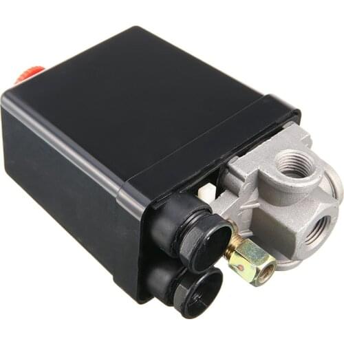 1pc Plastic + Aluminum Alloy For Air Compressor Pressure Control Switch Valve 175PSI 20A 4 Port Heavy Duty Switch