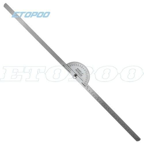 180 Degree 250 x 300mm Stainless Steel Adjustable Double-arm Angle Ruler with Round Head Rotary Protractor Tool goniometer