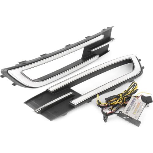 2 Pcs Car Front Bumber Turn Signal Lamp LED Daytime Running Lights Fog Light Left Right for VW Magotan Passat 2017 2018