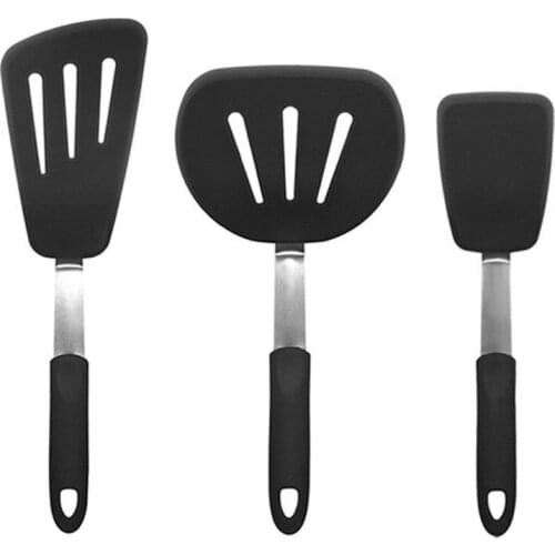 3 Pcs Silicone Spatula For Non-stick Pan Kitchen Tool Heat-resistant Flexible Rubber Comfortable Grip 30.2 * 11.8cm