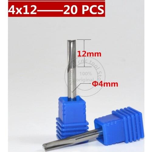 4mm*12mm,Freeshipping,CNC wood tools,carbide End Mill,woodworking insert router bit,2 straight flute end mill,MDF,PVC,Acrylic