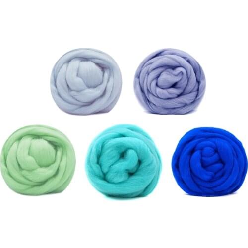 50g (10gx5 Colors) Wool Merino Roving 19 Microns Super Soft Merino Wool Roving Wool for Needle Felting Kit