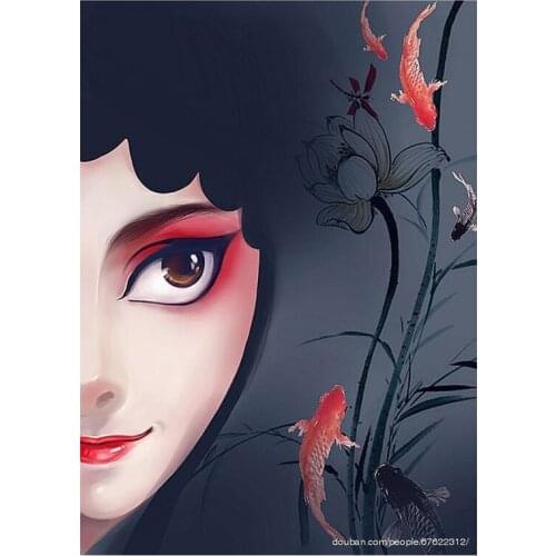 5D DIY Full Round/Square Diamond Painting " Girl & Fish" 3D Embroidery Cross Stitch Rhinestone Mosaic Home Decor Gift Yc356