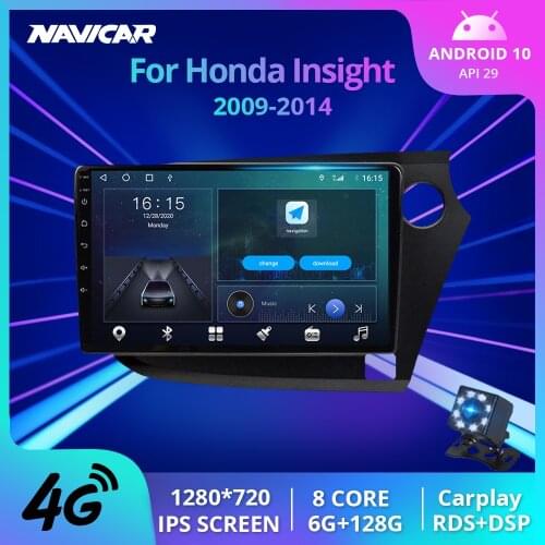 2Din Android10.0 Car Radio For Honda Insight 2009-2014 Stereo Receiver GPS Navigation Auto Radio Car Stereo Bluetooth Player IGO