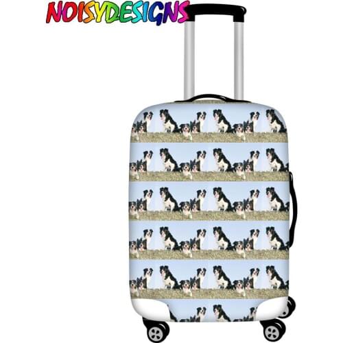 NOISYDESIGNS Luggage Case Travel Accessories Border Collie Print Suitcase Protection Case Animals Dog Thicker Luggage Case Cover
