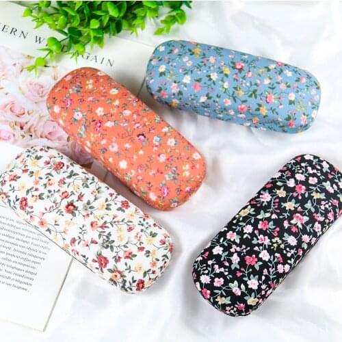 Fashion Protable Hard Eye Glasses Case Floral Reading Glasses Box Sunglasses Eyewear Protector Box Pouch Bag Jewelry Storage Box