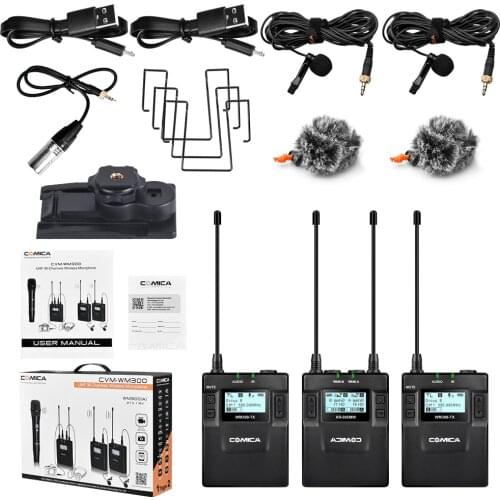 COMICA CVM-WM300(A) 96-Channels UHF Wireless Microphone for DSLR Camcorder Video