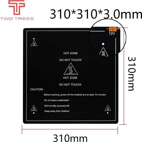 300*300*3.0mm 3D Printer Parts 1PCS black MK3 hotbed latest Aluminum heated bed for Hot-bed Support 12V 310*310*3.0mm 12V/24V