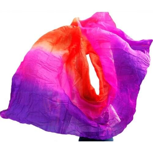 Design 100% real silk belly dance veil, cheap dance veils,tari perut kostum veil wholesale 250 270*114cm Red+Rose Red+purple