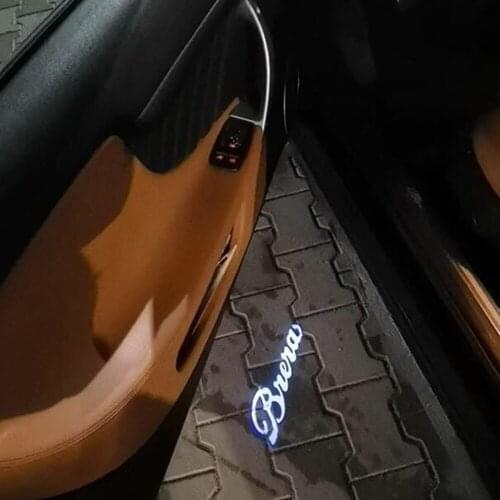 For Alfa Romeo LED Car Door Welcome Light Logo Projector Giulia Giulietta Mito Stelvio Brera 156 159 Decorative Lamp Accessories
