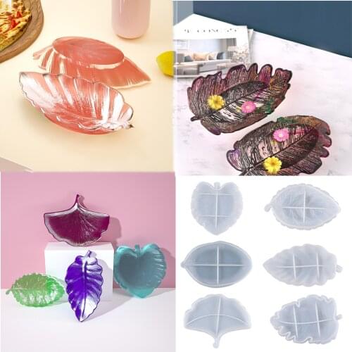 Leaf Shape Saucer Fruit Tray Silicone Mold for Diy Handmade Clay Plaster Concrete Dish Plate Mould Home Decoration Newest
