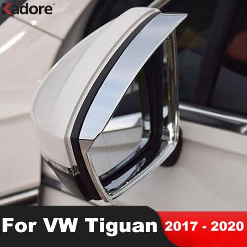 For VW For Volkswagen Tiguan MK2 2017 2018 2019 Chrome Rearview Mirror Rain Shield Sun Visor Shade Cover Trim Car Accessories