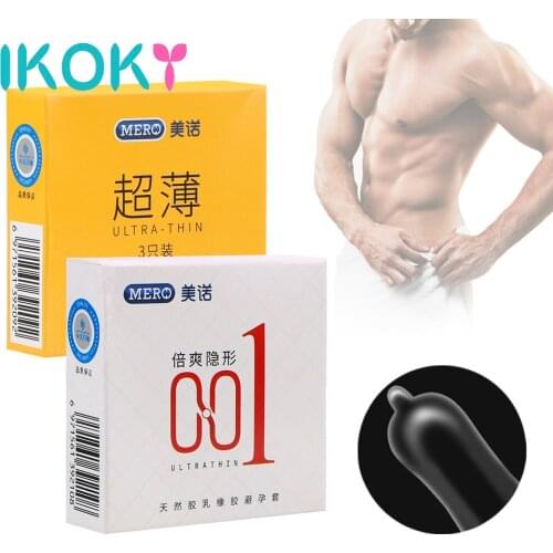 IKOKY Large Oil Lubricated Condom 3Pcs/set Sex Products Products for Adults Natural Latex Sex Tools for Men Ultra Thin Condom
