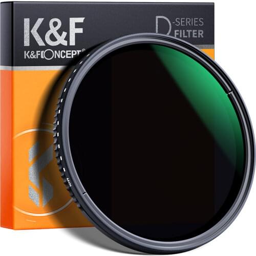 K&F Concept 37/40.5/55/67/72/77mm Variable Neutral Density ND8-ND2000 ND Filter for Camera Lense with Multi-Resistant Coating
