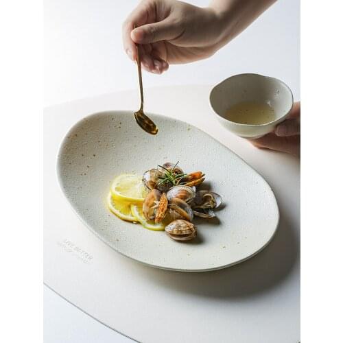 Nordic Irregular Ceramic Plate Advanced Sense Creative Plate Wind Dish Plate Home Dining Plate Tableware