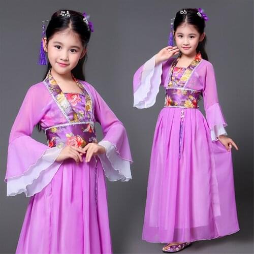 Hanfu Clothing Ancient Chinese Traditional Costume Kids Girls Cosplay Performance Dance Dress Fairy Festival Outfit Women