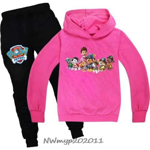 PAW PATROL Fashion Clothes Set for Toddlers Cotton Girls Clothes Fall Baby Boy Clothes Set Teenage Hooded Pants
