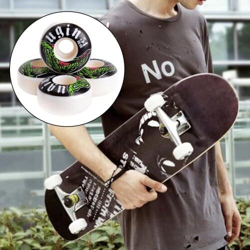 Skateboard Wheels Set 4 Pcs High Strength 54mm Skateboard Wheels Replacement with Pattern for Flat Surface