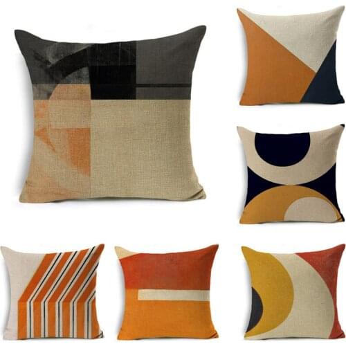 Geometric Abstract Pillow Cover New Pin Single-sided Printing Cushion Cover Polyester Sofa Deco Pillowcase Car Seat Pillow Cover