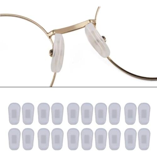 Eyeglasses nose pads Push-in Nested pad Soft Silicone Air Cushion Glasses spectacles Nasal buttress 10 pairs