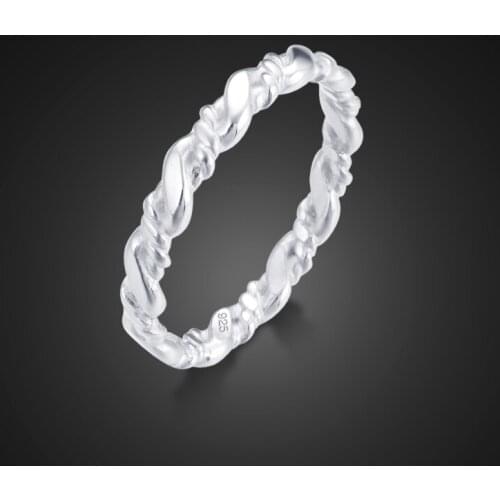 New Fashion Genuine 100% 925 Sterling Silver Stackable Ring Heart Finger Rings for Women Wedding Anniversary Jewelry gift