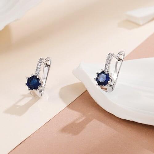 New Classic Round Design MultiColor Zirconia Stud Earrings for Women Jewelry Korean Small Earrings Wedding Party Simple Gifts