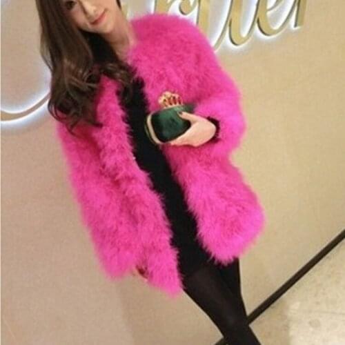 New imitation fur Korean fashion coat women fluffy imitation ostrich fur coat black fur coat winter coat women white fur coat