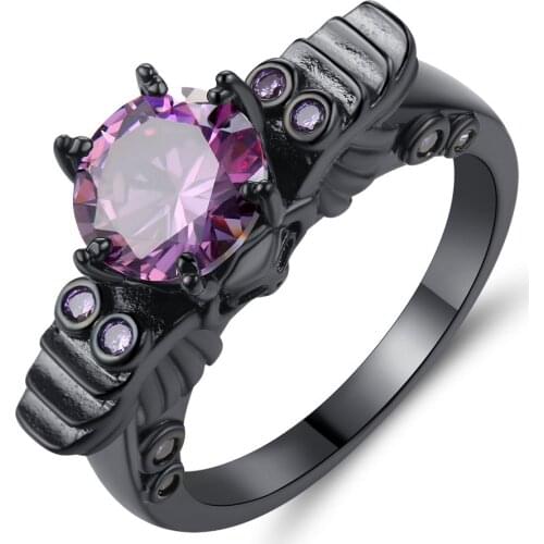 Supply Popular Angel Devil Black Gold Plated Ring Simple Personality Retro Skull Ring Explosion Jewelry