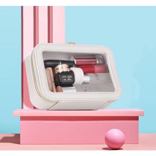 Portable Waterproof PU Cosmetic Bag Makeup Toiletry Bags Large-capacity Womens Wash Case Make Up Organizer Travel Storage Pouch