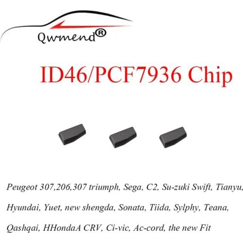 QWMEND 3pcs/lot Blank Transponder Chip PCF7936AS PCF7936 Car Key ID46 Chip for Honda for nissan for peugeot for citroen