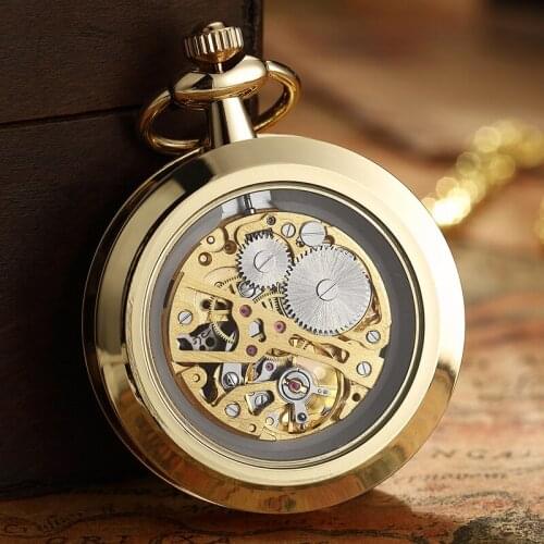 Luxury Pocket Watch Roman Numerals Dial Mechanical Hand Wind Pocket Watches Fashion Colors Men Women Watches Fob Chain Necklace