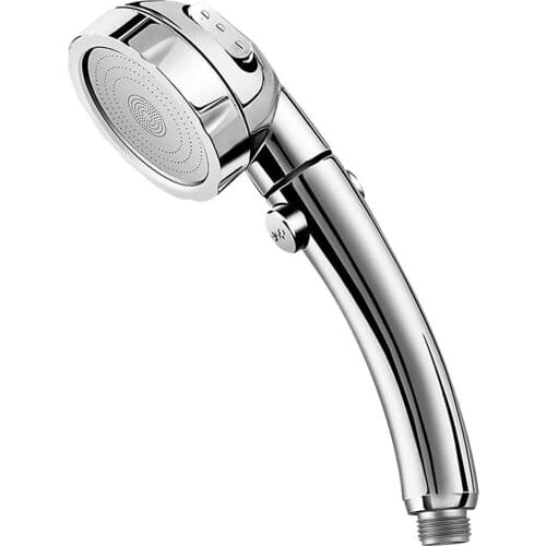 Handheld Shower Head High Pressure Chrome 3 Spray Setting with ON/OFF Pause Switch Water Saving Adjustable Luxury Spa Det